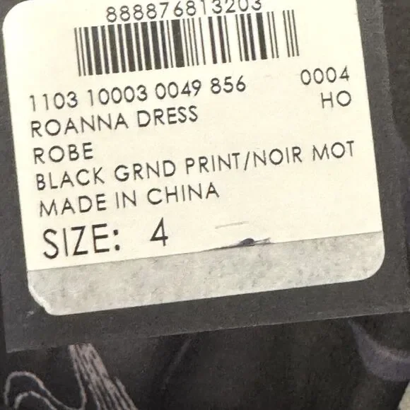 Club Monaco Roanna Dress Womens 4 Black Floral Silk Long Sleeve Mini Boho Chic - Picture 4 of 14